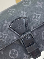 MONTSOURIS TRAGBARES GELDBÖRSE 22 IN GUN METAL MONOGRAM ECLIPSE CANVAS