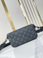 MONTSOURIS TRAGBARES GELDBÖRSE 22 IN GUN METAL MONOGRAM ECLIPSE CANVAS
