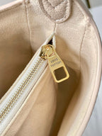 LOW KEY SHOULDER BAG 26 IN QUARTZ GRAINED CALFSKIN GOLD BUCKLE