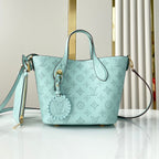 BLOSSOM PM 20 IN SKY BLUE MONOGRAM PERFORATED CALFSKIN