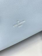 SEITENKOFFER MINI 18 ZOLL HIMMELBLAUES KALBSLEDER SILBERNE BESCHLÄGE