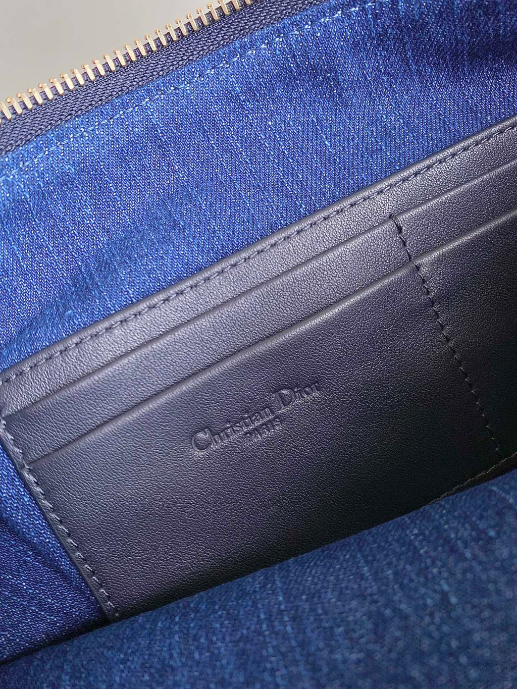 DIORSTAR 28 HOBO-TASCHE MIT KETTE, BLAUER DENIM, OBLIQUE-JACQUARD