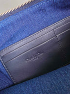 DIORSTAR 28 HOBO-TASCHE MIT KETTE, BLAUER DENIM, OBLIQUE-JACQUARD