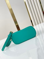 NANO ALMA 18 IN TÜRKIS GESTEPPTES LAMMLEDER GOLDENE BESCHLÄGE