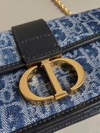 21 MONGTAIGNE EAST-WET MIT KETTE BLAUER DENIM OBLIQUE JACQUARD