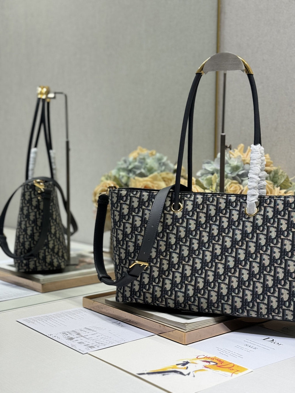 MEDIUM 37 TOUJOURS BAG IN BLACK MONOGRAM DENIM