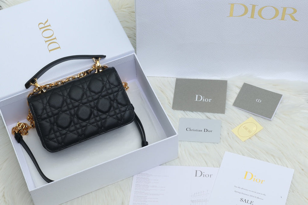 JOLIE Henkeltasche 19 Zoll in schwarzem Cannage-Kalbsleder