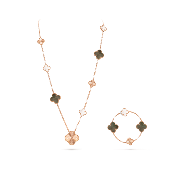 ¡®Jewelicorn¡¯NEW  Convertible long necklace with 15 four-leaf clover charms