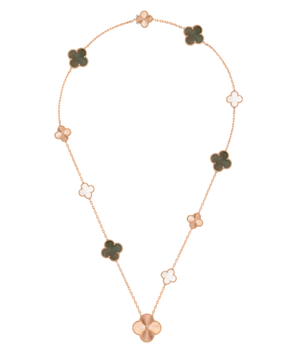 ¡®Jewelicorn¡¯NEW  Convertible long necklace with 15 four-leaf clover charms