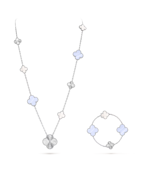 ¡®Jewelicorn¡¯NEW Convertible long necklace with 15 four-leaf clover charms