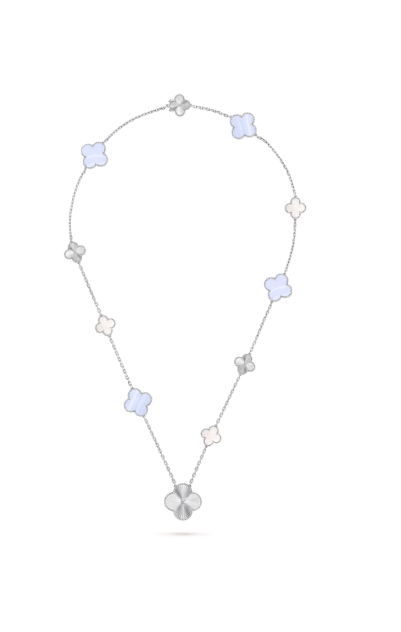 ¡®Jewelicorn¡¯NEW Convertible long necklace with 15 four-leaf clover charms