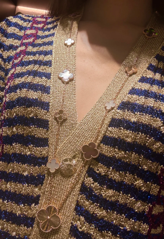 ¡®Jewelicorn¡¯NEW  Convertible long necklace with 15 four-leaf clover charms