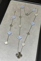 ¡®Jewelicorn¡¯NEW Convertible long necklace with 15 four-leaf clover charms