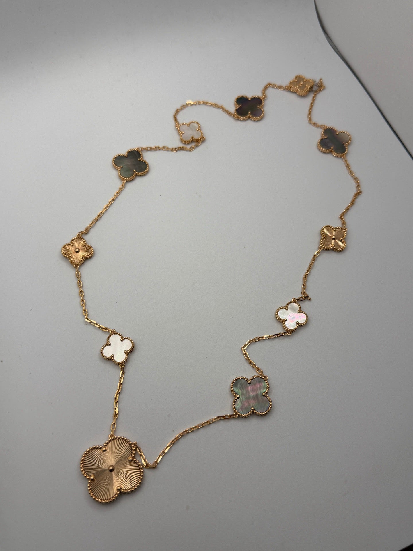 ¡®Jewelicorn¡¯NEW  Convertible long necklace with 15 four-leaf clover charms