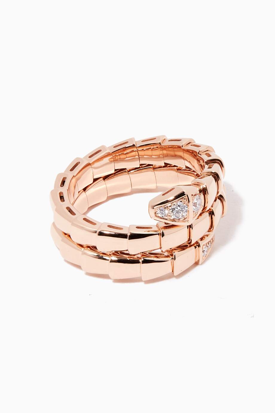 Jewelicorn Schlangenring mit zweireihigem Diamanten