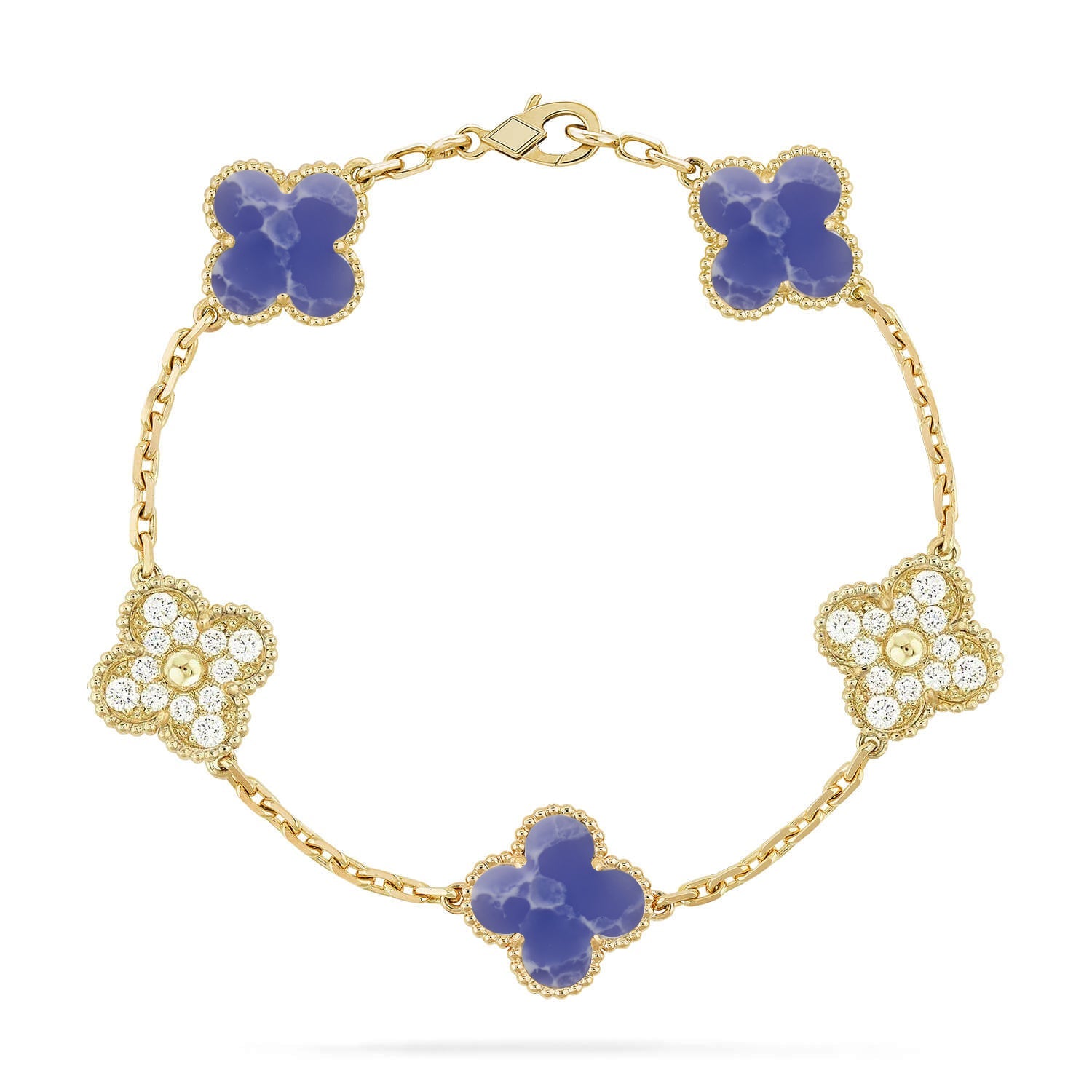 [⭐JeweliWhal]CLOVER 5 MOTIF BLUE VEINS BRACELET COLLECTION