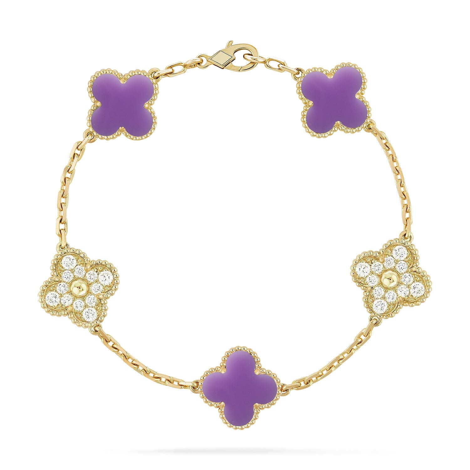 [⭐JeweliWhal]CLOVER 5 MOTIF LIGHT PURPLE BRACELET COLLECTION