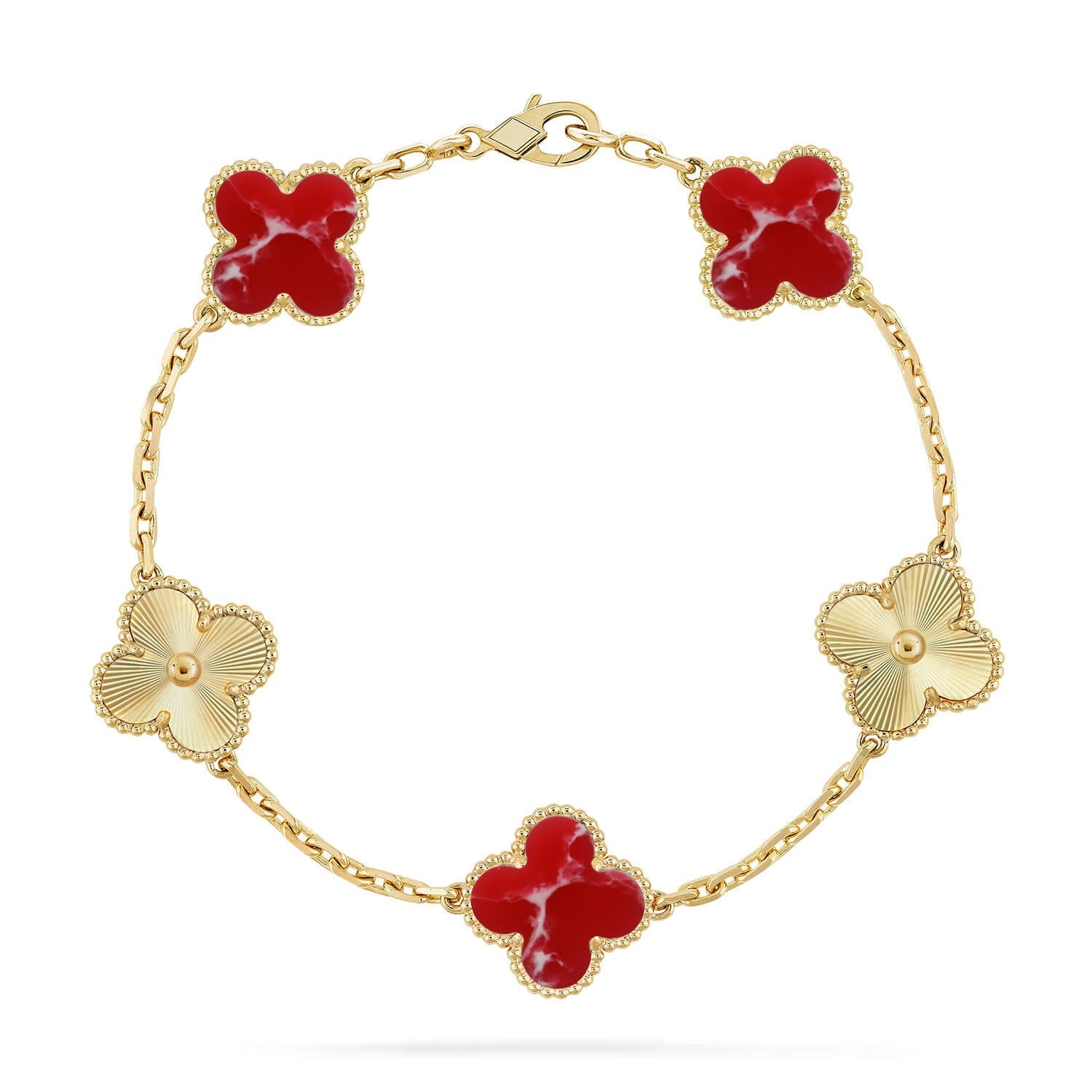 [⭐JeweliWhal]CLOVER 5 MOTIF RED PATTERN BRACELET COLLECTION