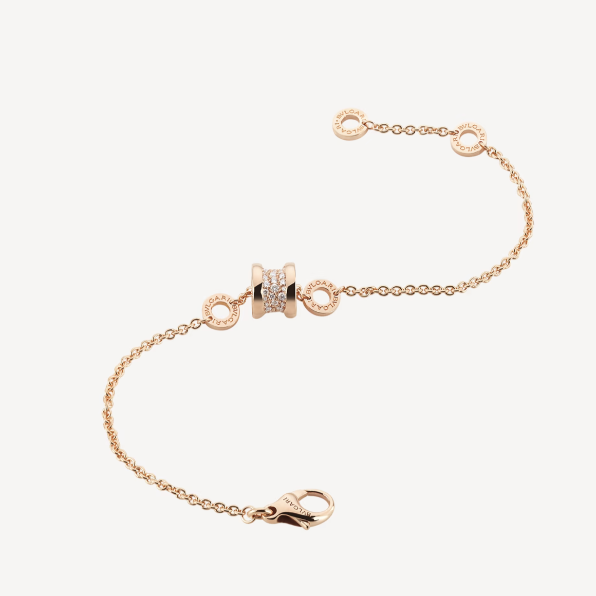 ¡®Jewelicorn¡¯ZERO 1 SOFT PINK GOLD WITH PAVED DIAMONDS ON THE SPIRAL BRACELET