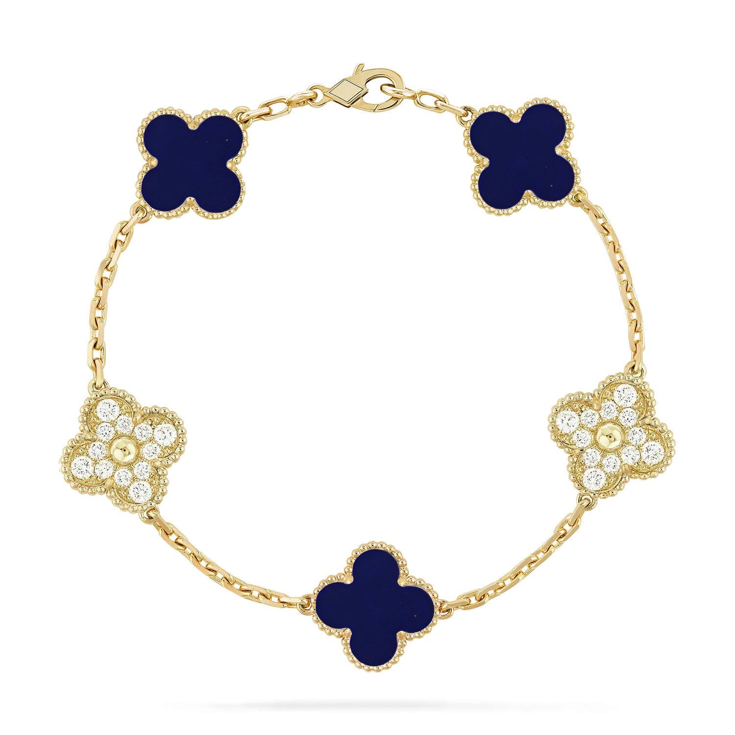 [⭐JeweliWhal]CLOVER 5 MOTIF LAPIS LAZULI BRACELET COLLECTION