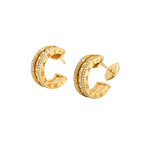 Jewelicorn Zero 1 Rock Goldohrringe mit besetzter Spirale und Pavé-Diamanten