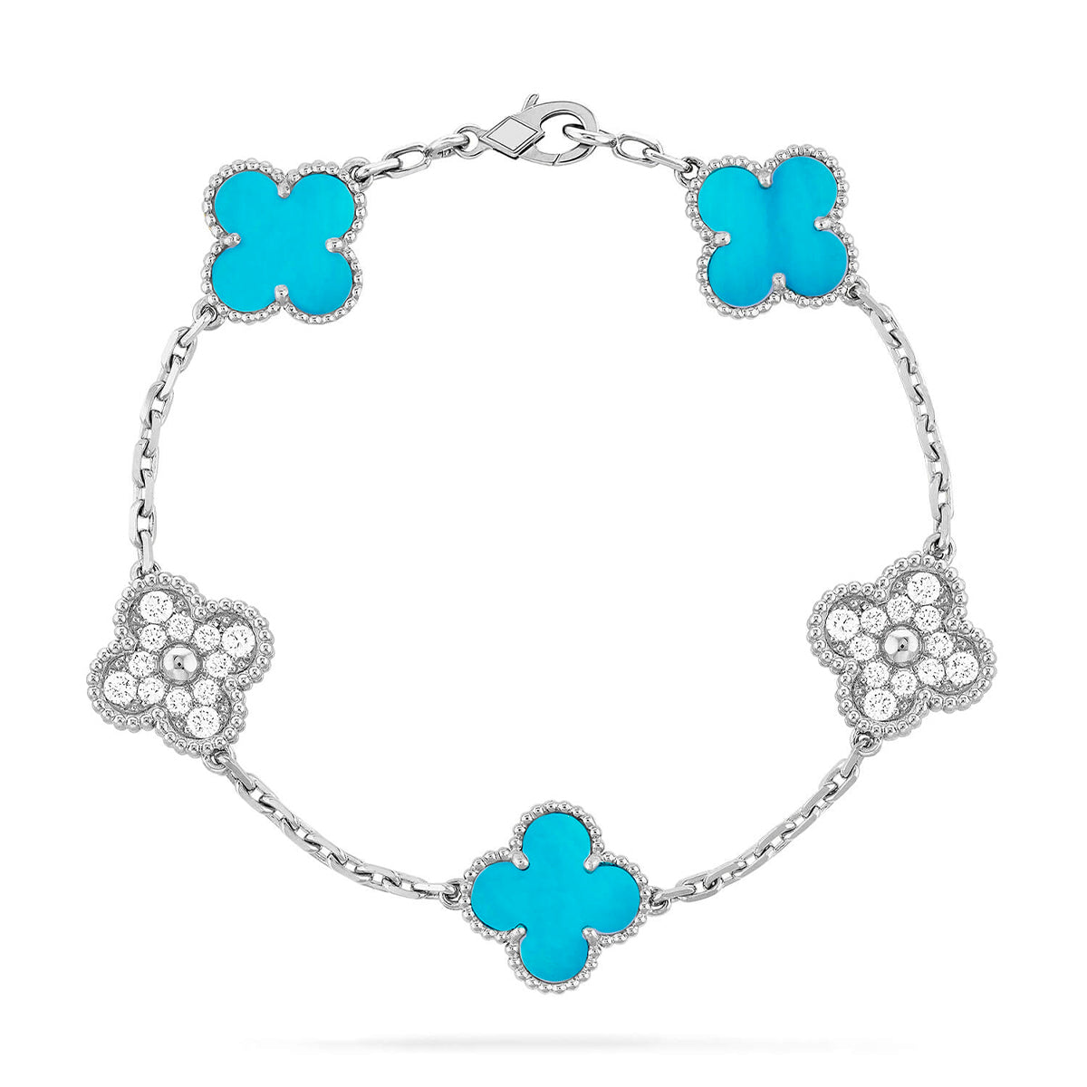 [⭐JeweliWhal] CLOVER 5 MOTIF TURQUOISE BRACELET COLLECTION