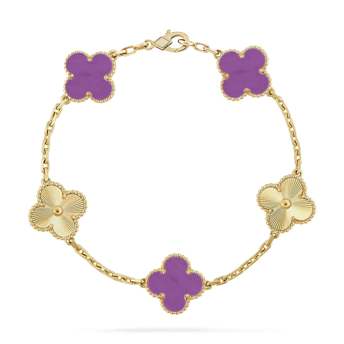 [⭐JeweliWhal] CLOVER 5 MOTIF VIOLET BRACELET COLLECTION