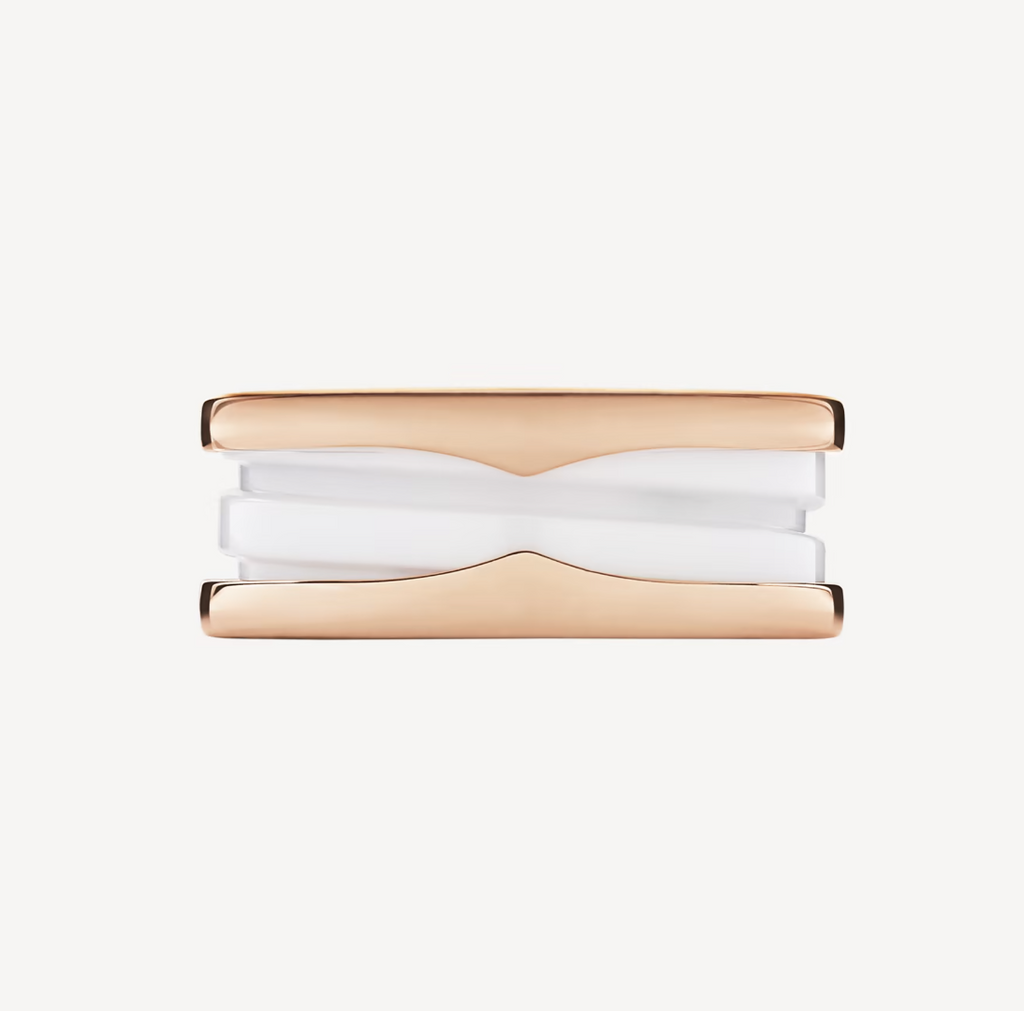 Jewelicorn ZERO 1 Zweiband-Schlaufen und weißer Keramik-Spiralring in Roségold