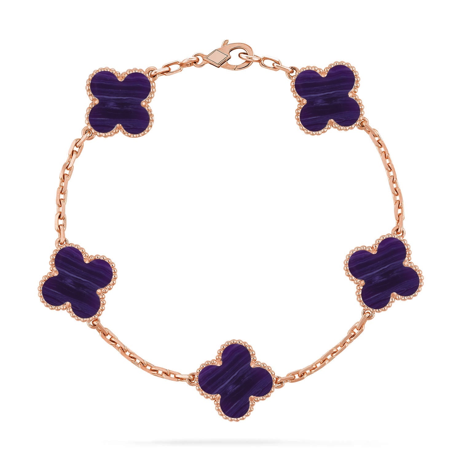 [⭐JeweliWhal]CLOVER 5 MOTIF PURPLE STRIPES BRACELET COLLECTION