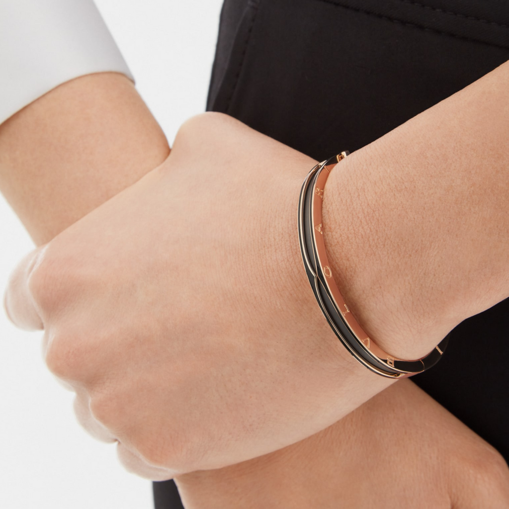 ¡®Jewelicorn¡¯ZERO 1 PINK GOLD WITH MATTE BLACK CERAMIC BRACELET