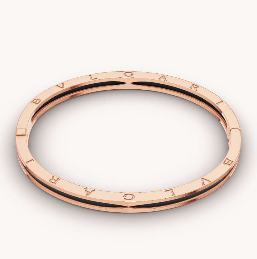 Jewelicorn ZERO 1 Armband aus roségoldenem Keramik mit schwarzer Keramik