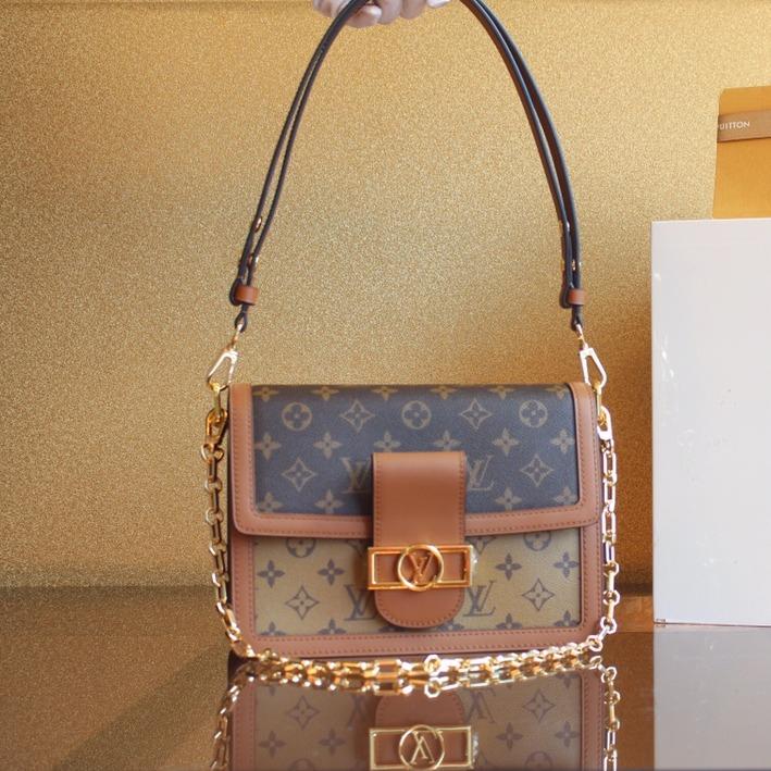 LV DAUPHINE MM 25 MONOGRAM LEINWAND