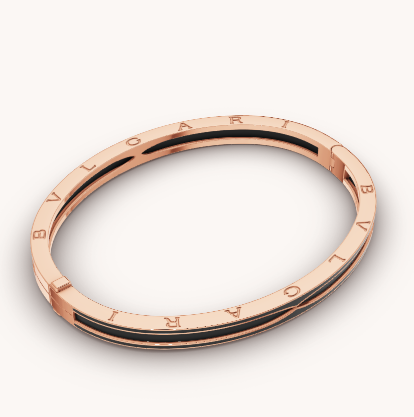 ¡®Jewelicorn¡¯ZERO 1 PINK GOLD WITH MATTE BLACK CERAMIC BRACELET