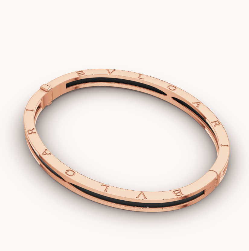 Jewelicorn ZERO 1 Armband aus roségoldenem Keramik mit schwarzer Keramik