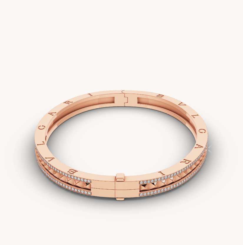 Jewelicorn Zero 1 Spiral- und Pavé-Diamant-Armband in Roségold