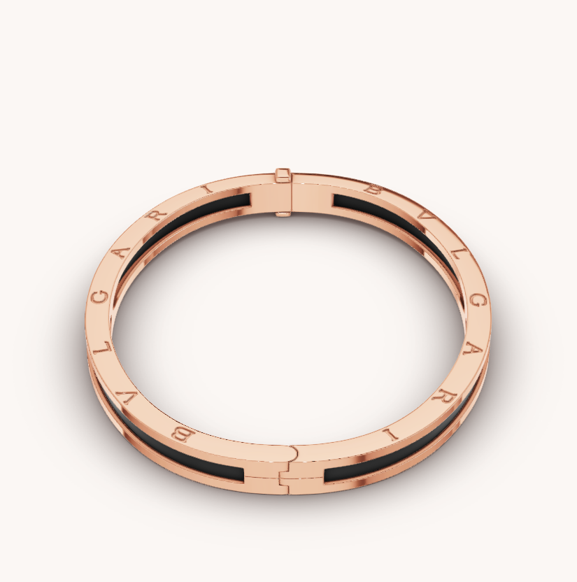 Jewelicorn ZERO 1 Armband aus roségoldenem Keramik mit schwarzer Keramik