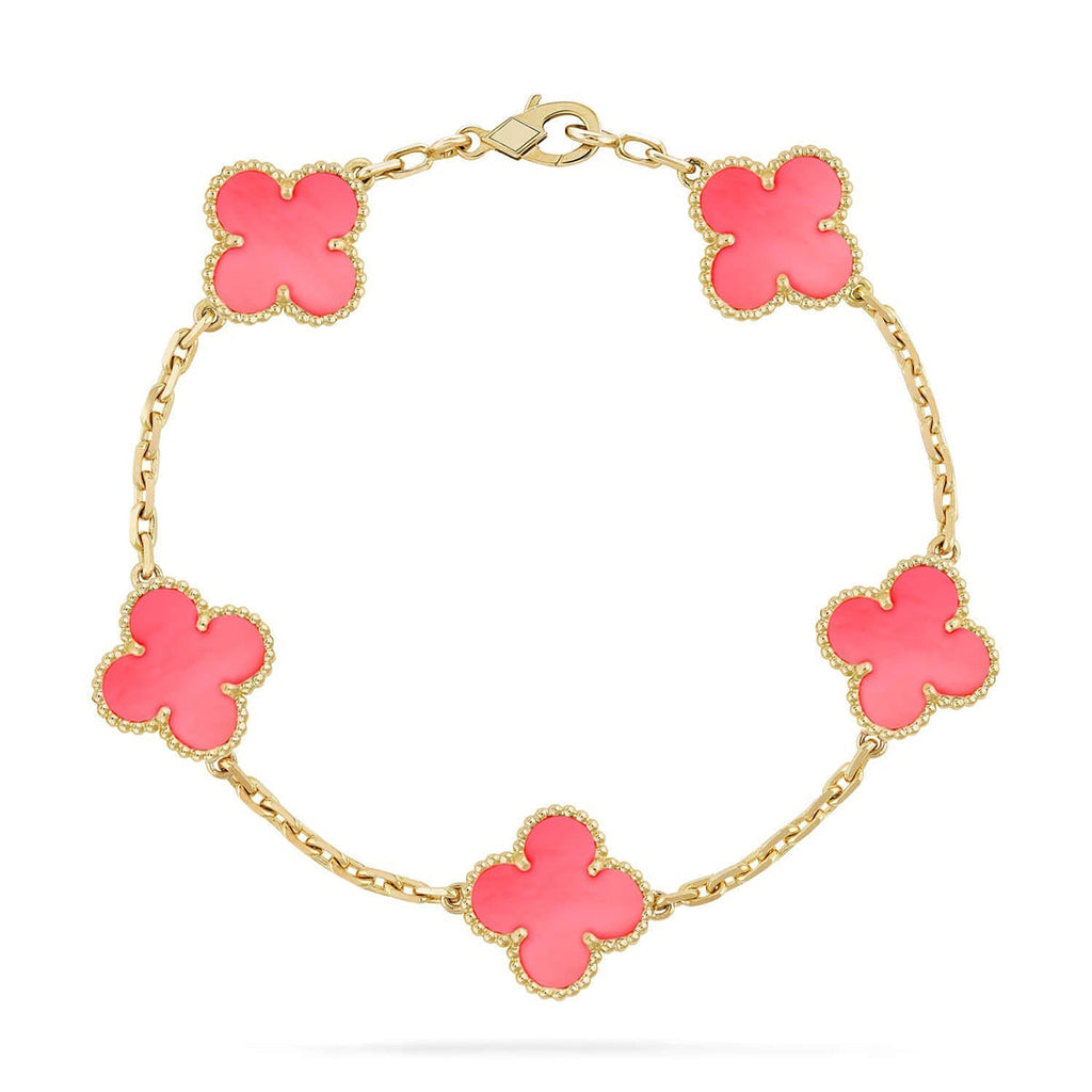[⭐JeweliWhal] CLOVER 5 MOTIFS  PINK MOP BRACELET COLLECTION