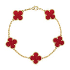 [⭐JeweliWhal] CLOVER 5 MOTIF RED CORNELIAN BRACELET COLLECTION