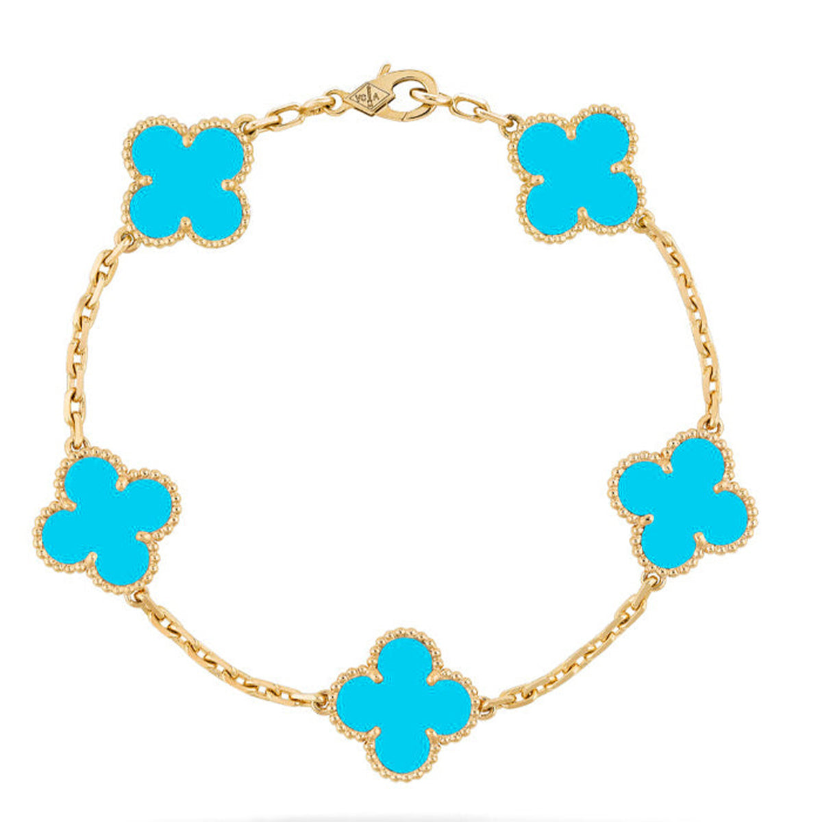 [⭐JeweliWhal] CLOVER 5 MOTIF TURQUOISE BRACELET COLLECTION