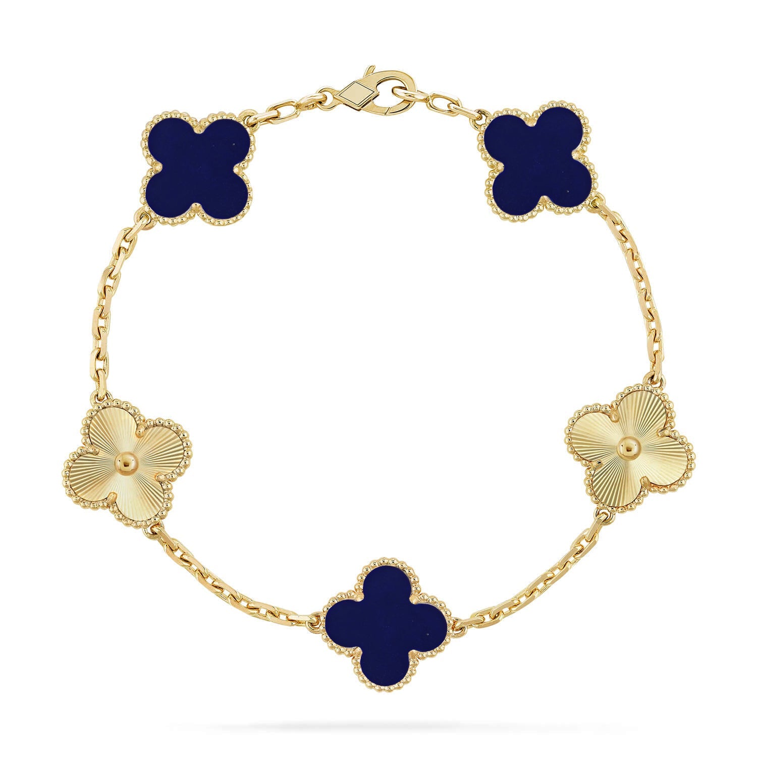 [⭐JeweliWhal]CLOVER 5 MOTIF LAPIS LAZULI BRACELET COLLECTION