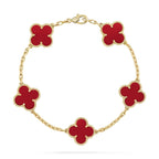 ¡®Jewelicorn¡¯CLOVER 5 MOTIFS RED AGATE  BRACELET