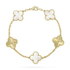 ¡®Jewelicorn¡¯CLOVER BRACELET 5 MOTIF WHITE MOP PINK GOLD