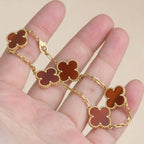 [⭐JeweliWhal] CLOVER 5 MOTIF RED CORNELIAN BRACELET COLLECTION