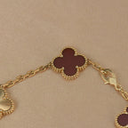 [⭐JeweliWhal] CLOVER 5 MOTIF RED CORNELIAN BRACELET COLLECTION
