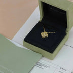 ®Jewelicorn®クローバー 15mm ダイヤモンド ゴールド マザーオブパール ネックレス