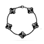 ¡®Jewelicorn¡¯CLOVER 5 MOTIF BLACK BRACELET