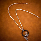 [⭐JeweliWhal]NEW BLACK CIRCLE PANTHER FULL DIAMOND NECKLACE