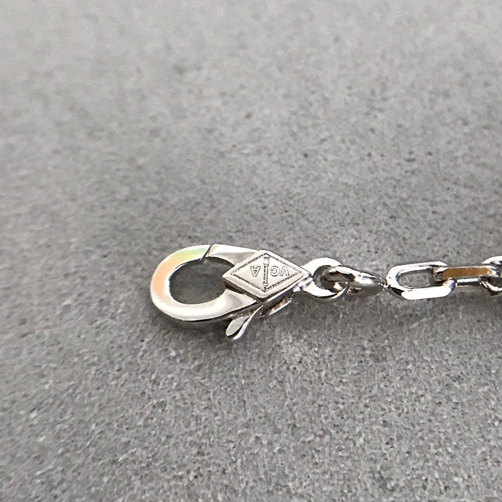 ®Jewelicorn®クローバー 5モチーフ オニキス ダイヤモンド ブレスレット シルバー