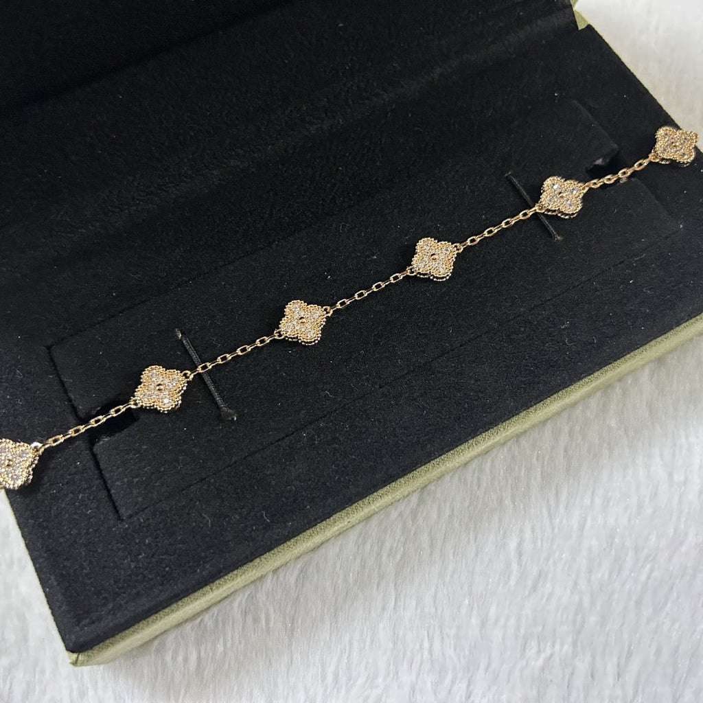 [⭐JeweliWhal]CLOVER 6 MOTIF DIAMOND BRACELET