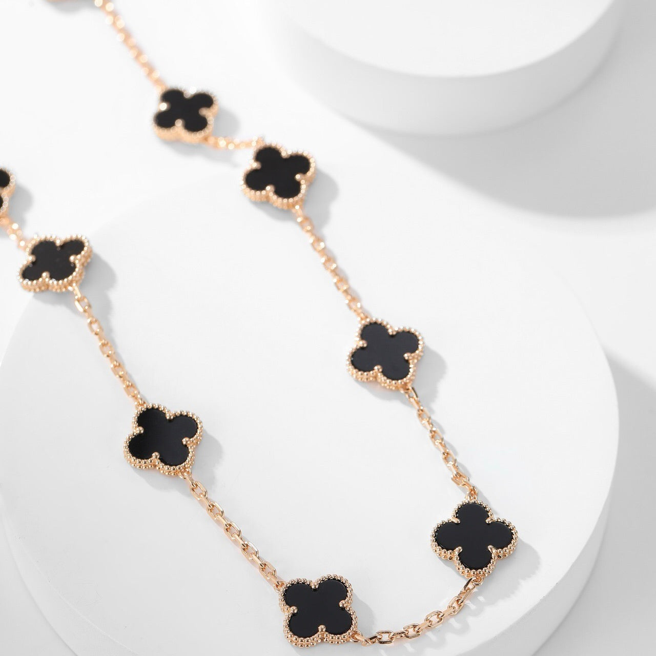 ¡®Jewelicorn¡¯CLOVER 10 MOTIFS ONYX NECKLACE